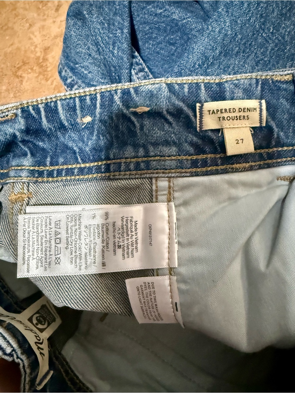 NWT!! Madewell Tapered Denim Trouser - Picture 7 of 7